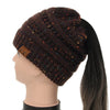 Soft Knit Ponytail Confetti Beanie