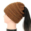 Soft Knit Ponytail Confetti Beanie