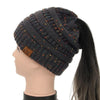 Soft Knit Ponytail Confetti Beanie